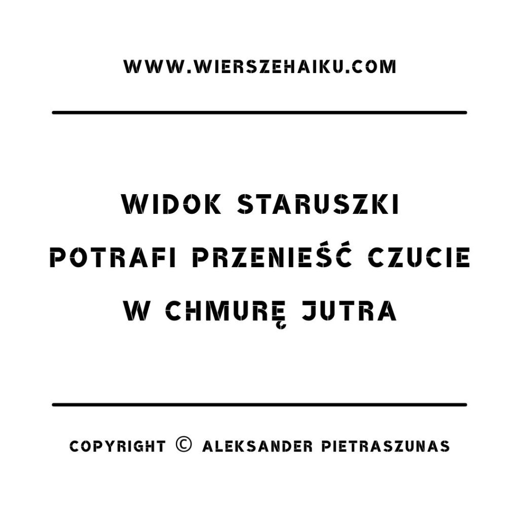 haiku o starości - widok staruszki