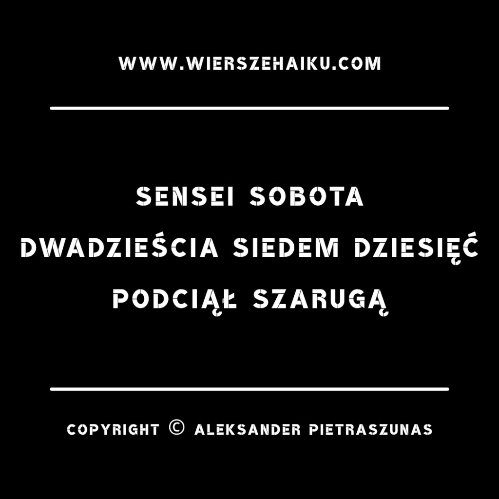 wiersze haiku - sensei sobota